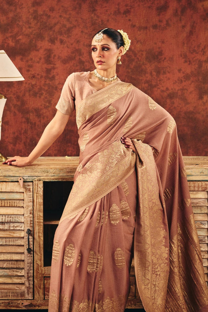 Opulent Cotton Viscose Jacquard Saree