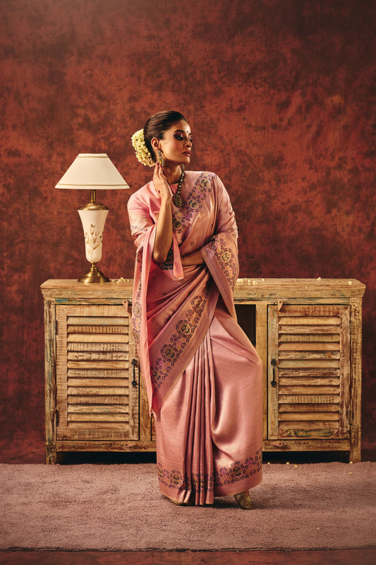 Blush Royale Jacquard Saree