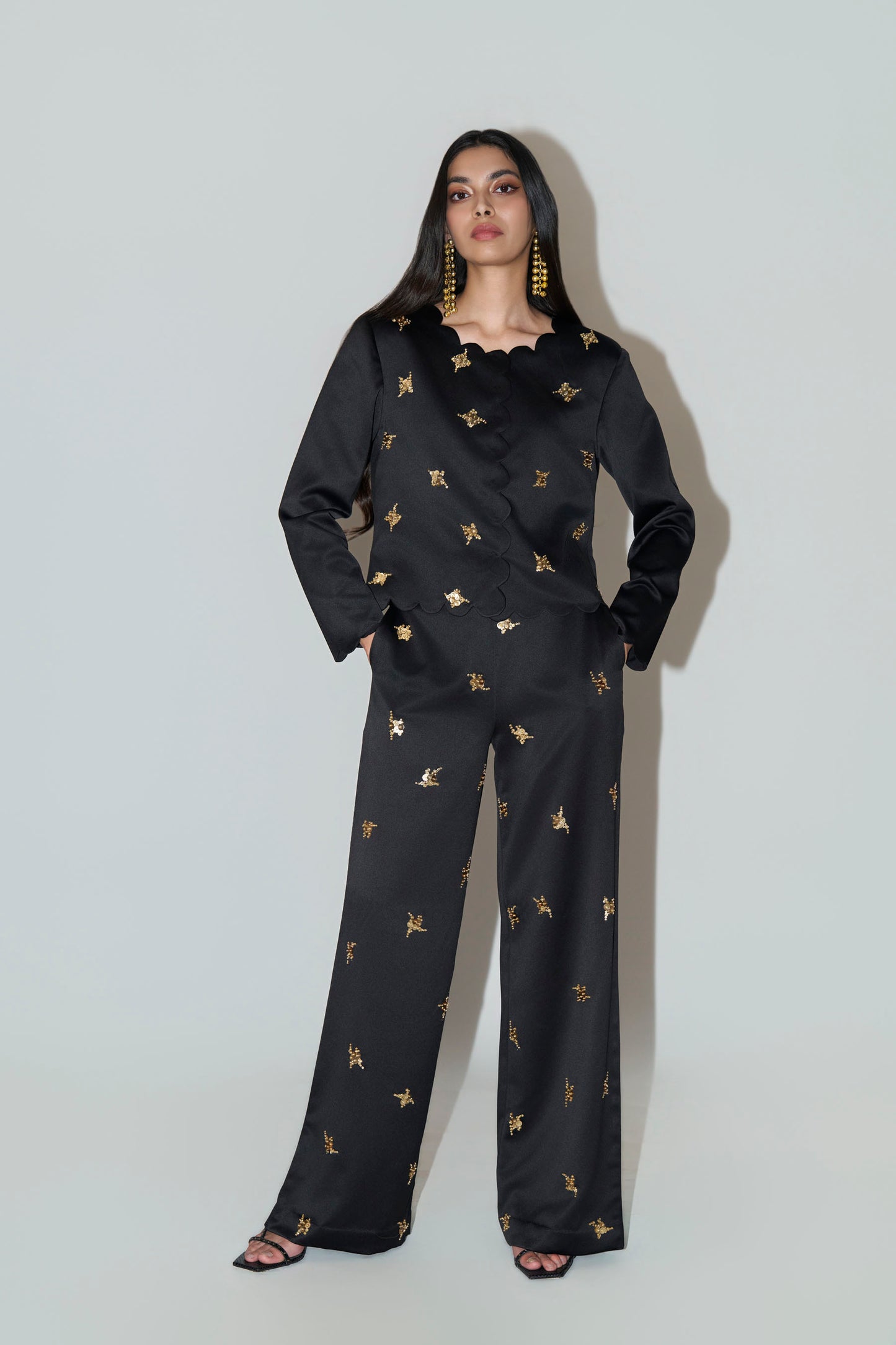 Black Embellished Co-ord Set