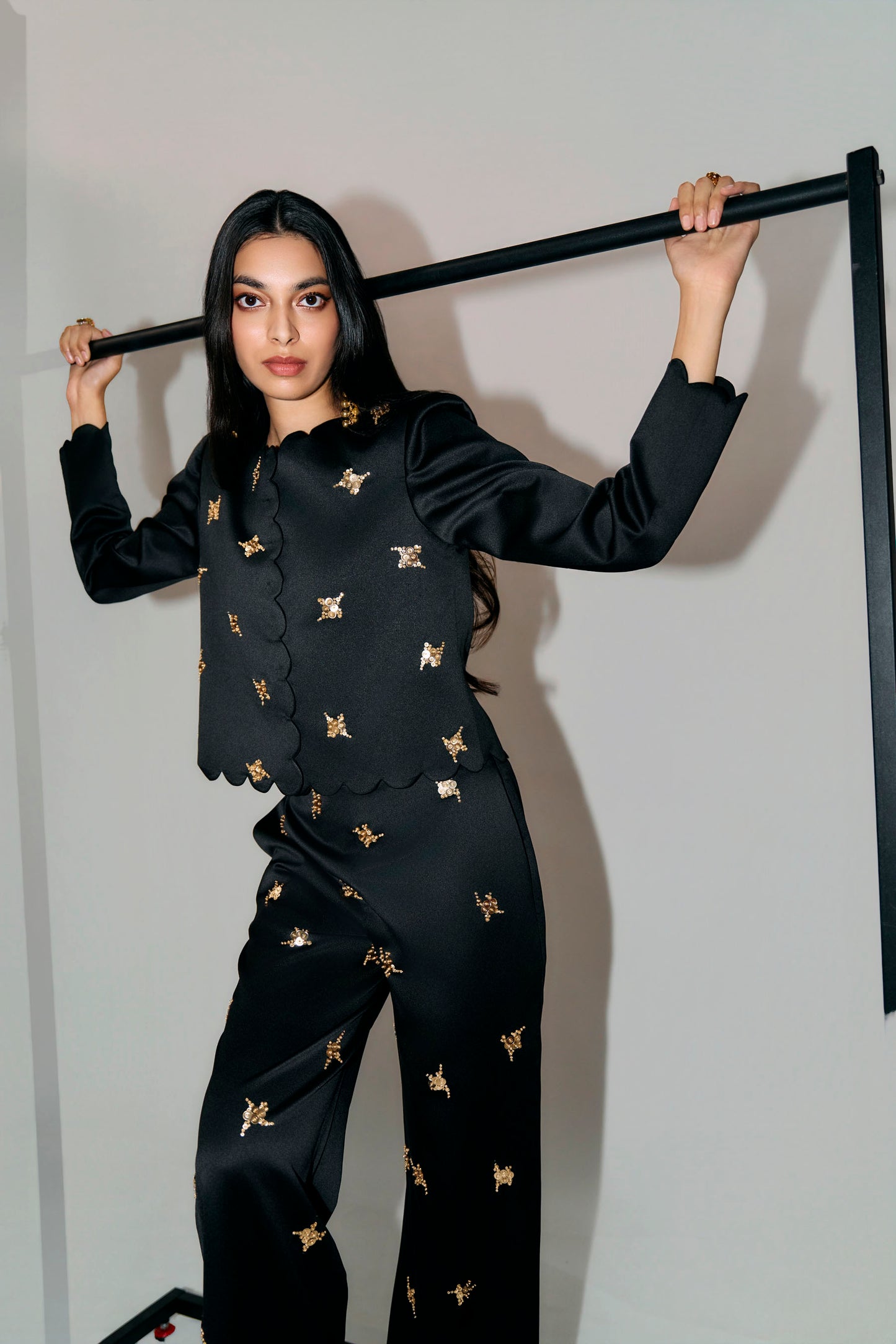 Black Embellished Co-ord Set