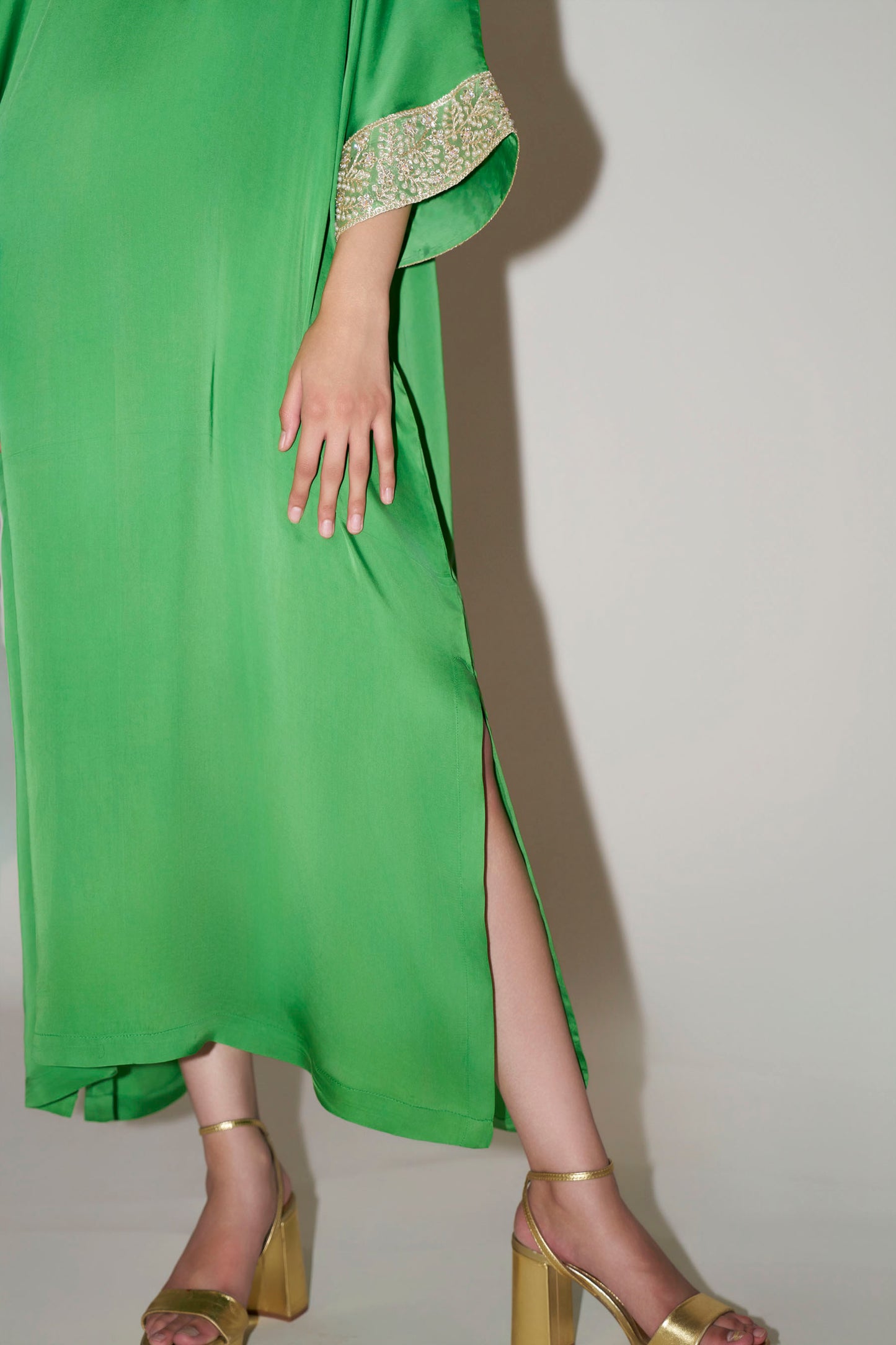 Green Single Piece Kaftan Dress