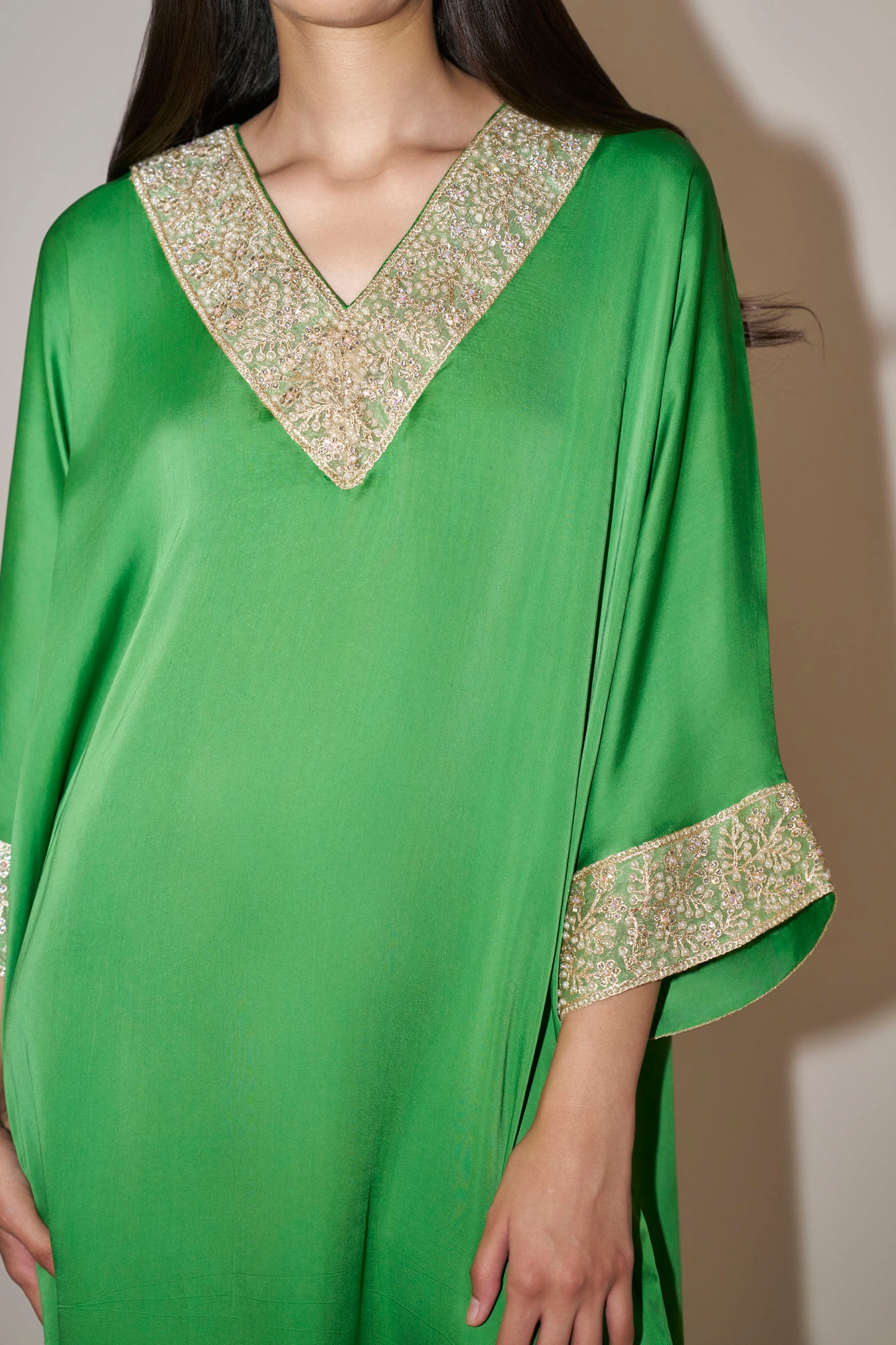 Green Single Piece Kaftan Dress