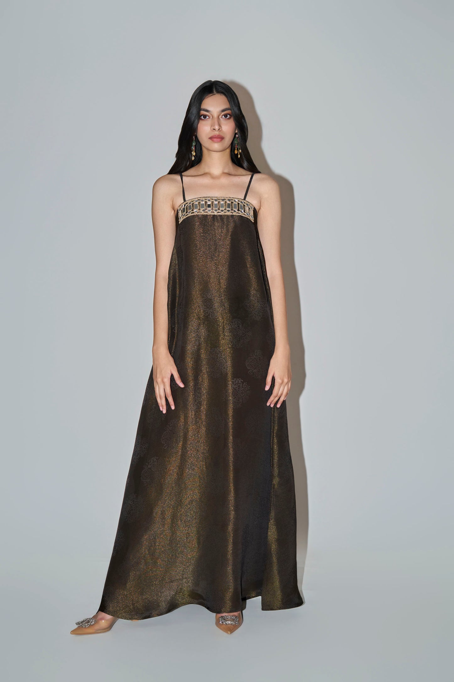 Black Long Dress With Cape