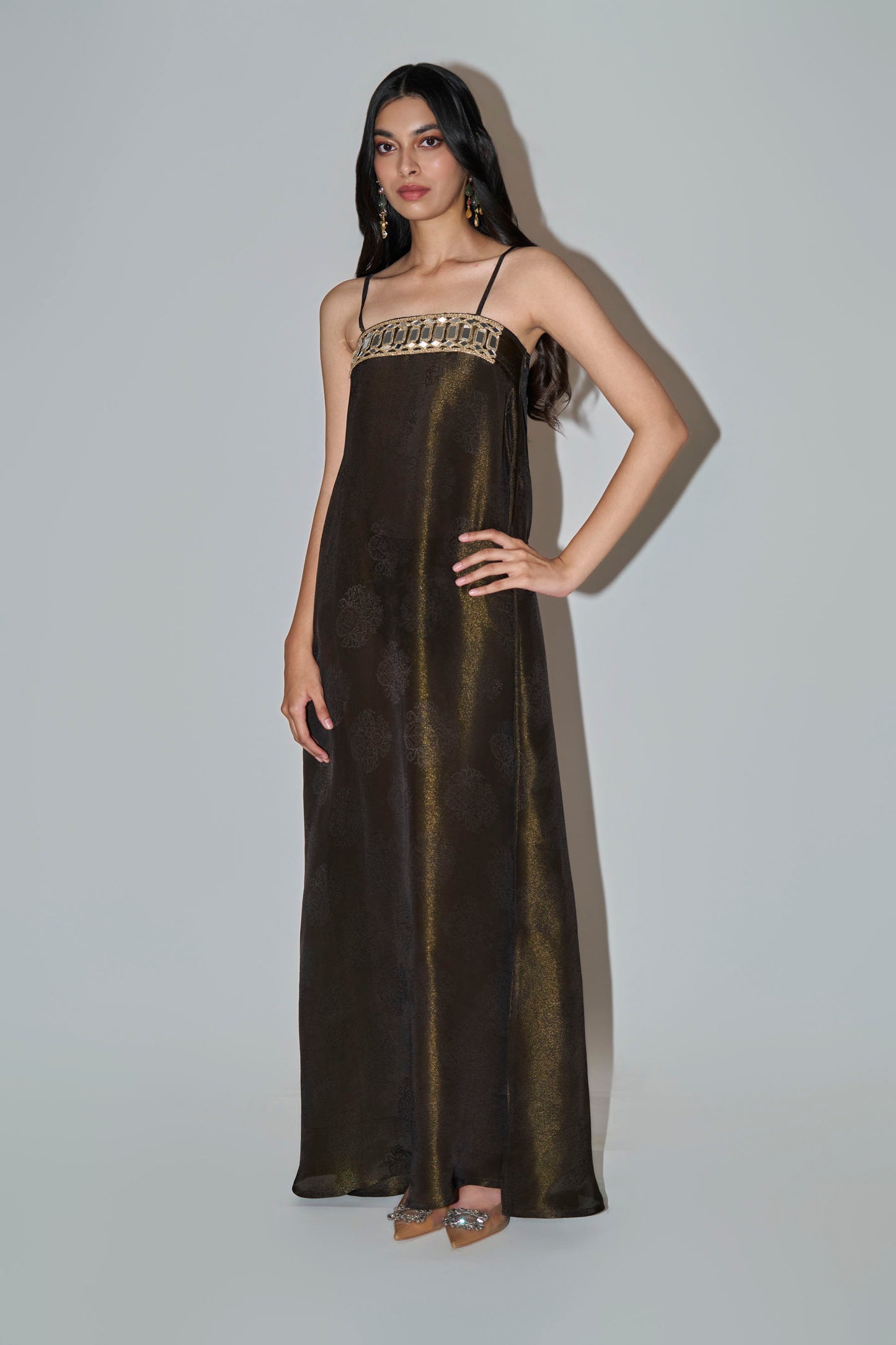 Black Long Dress With Cape