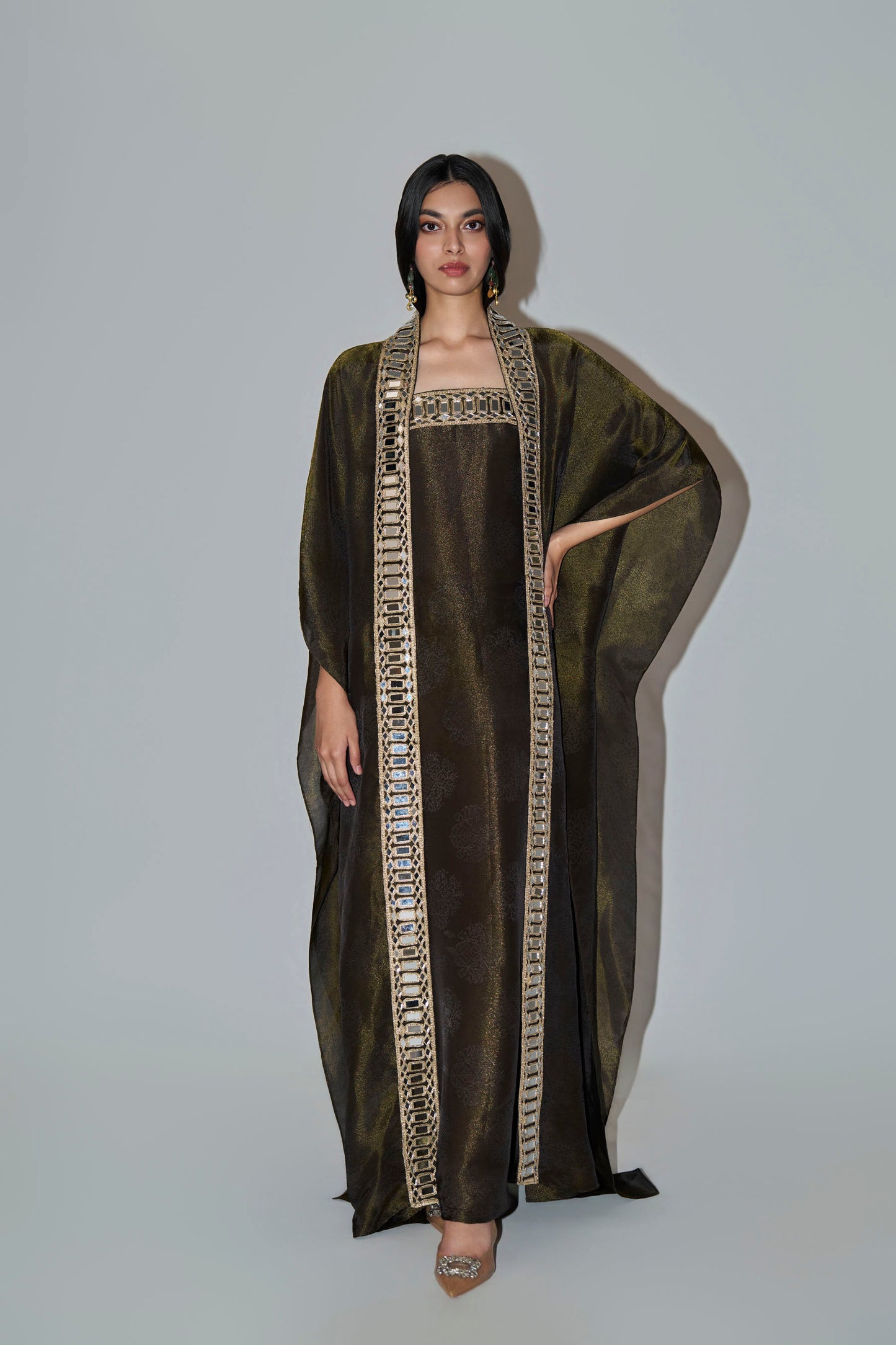 Black Long Dress With Cape