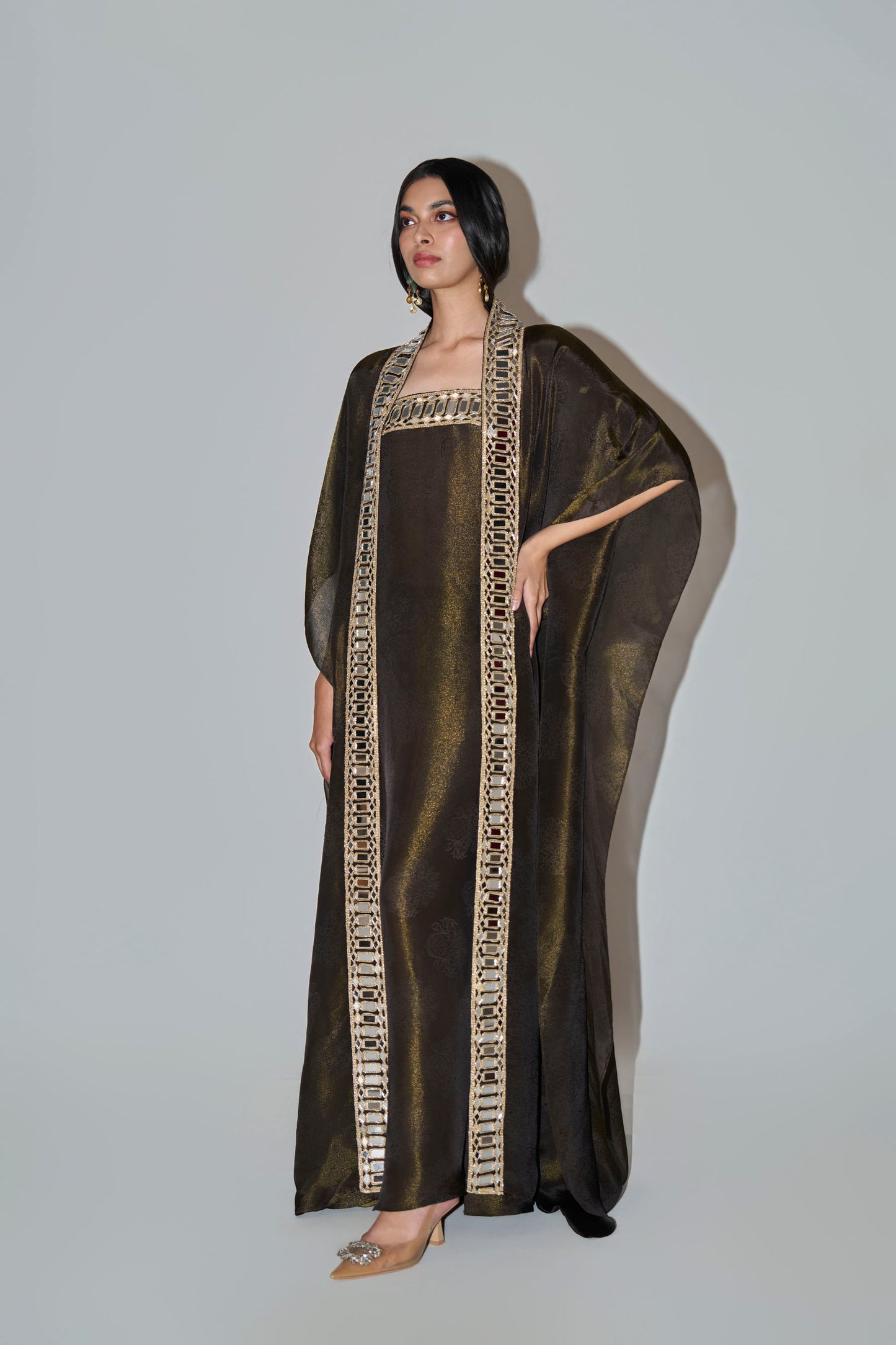 Black Long Dress With Cape