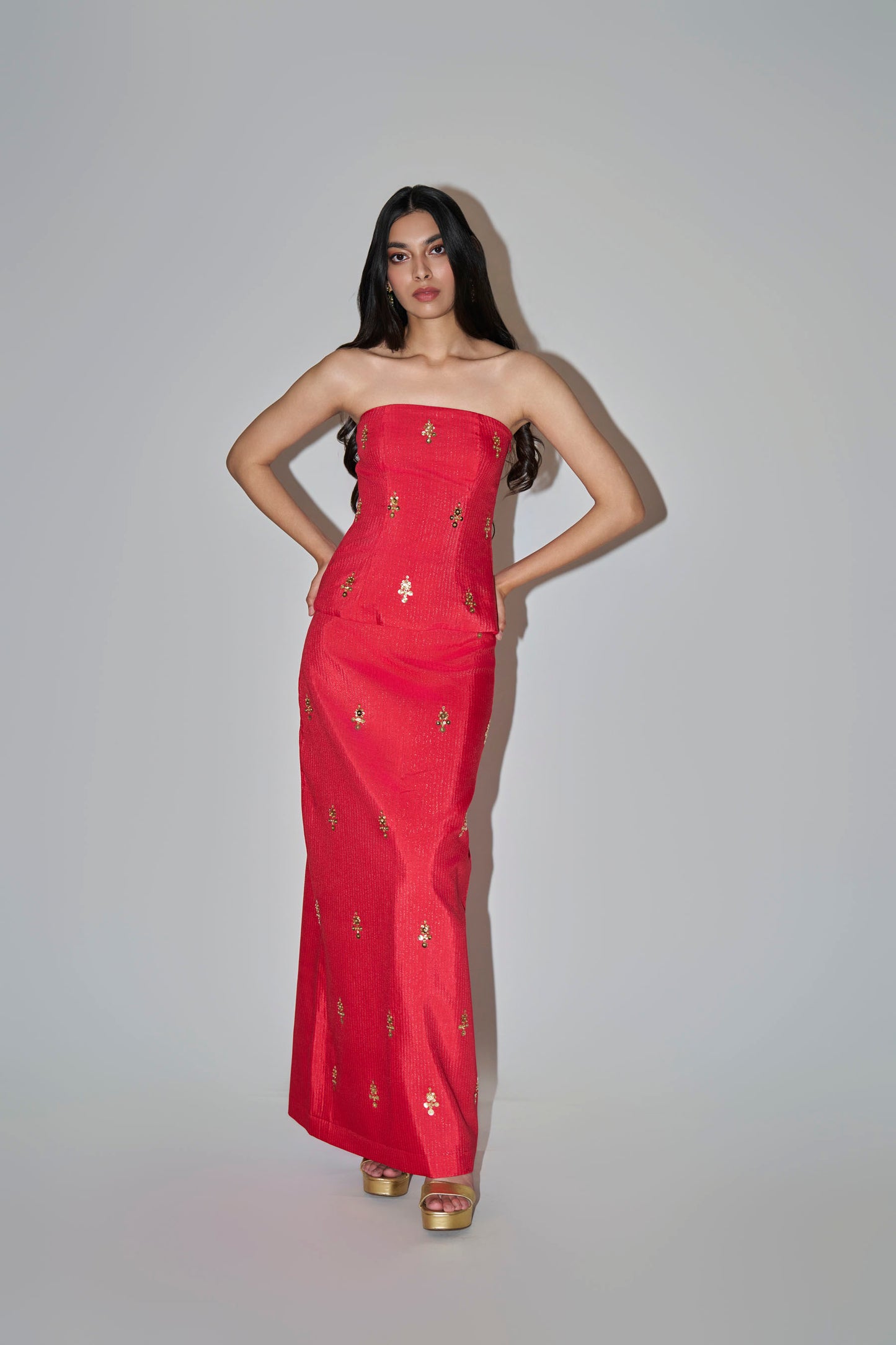 Tomato Red Corset Set