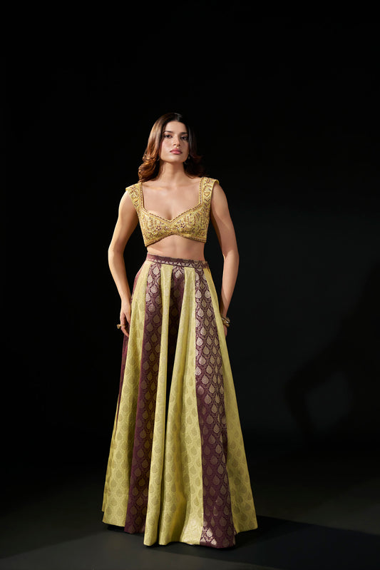 Gold Zardozi Hand-Embellished Brocade Blouse