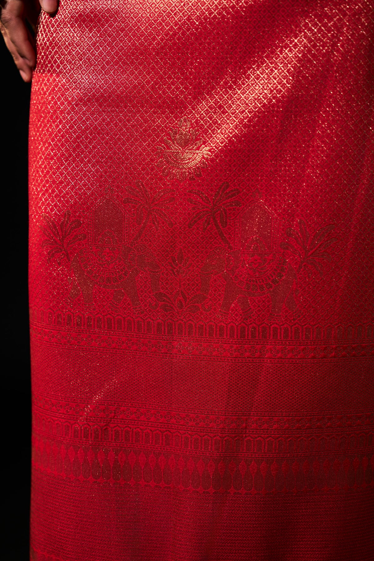 Red Brocade Skirt