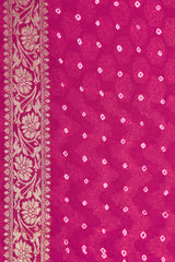 Pink Bandhani Georgette Saree