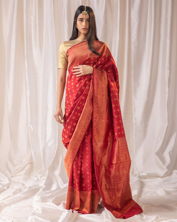 Maroon Kanjivaram Silk Saree
