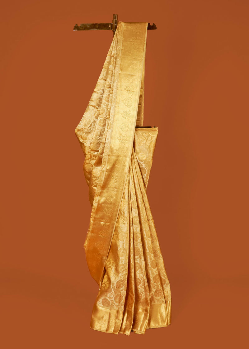 gold silk saree